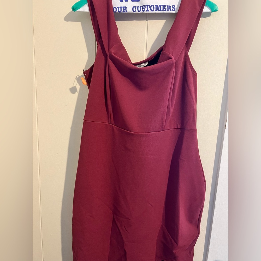 Maroon off the shoulder mini dress